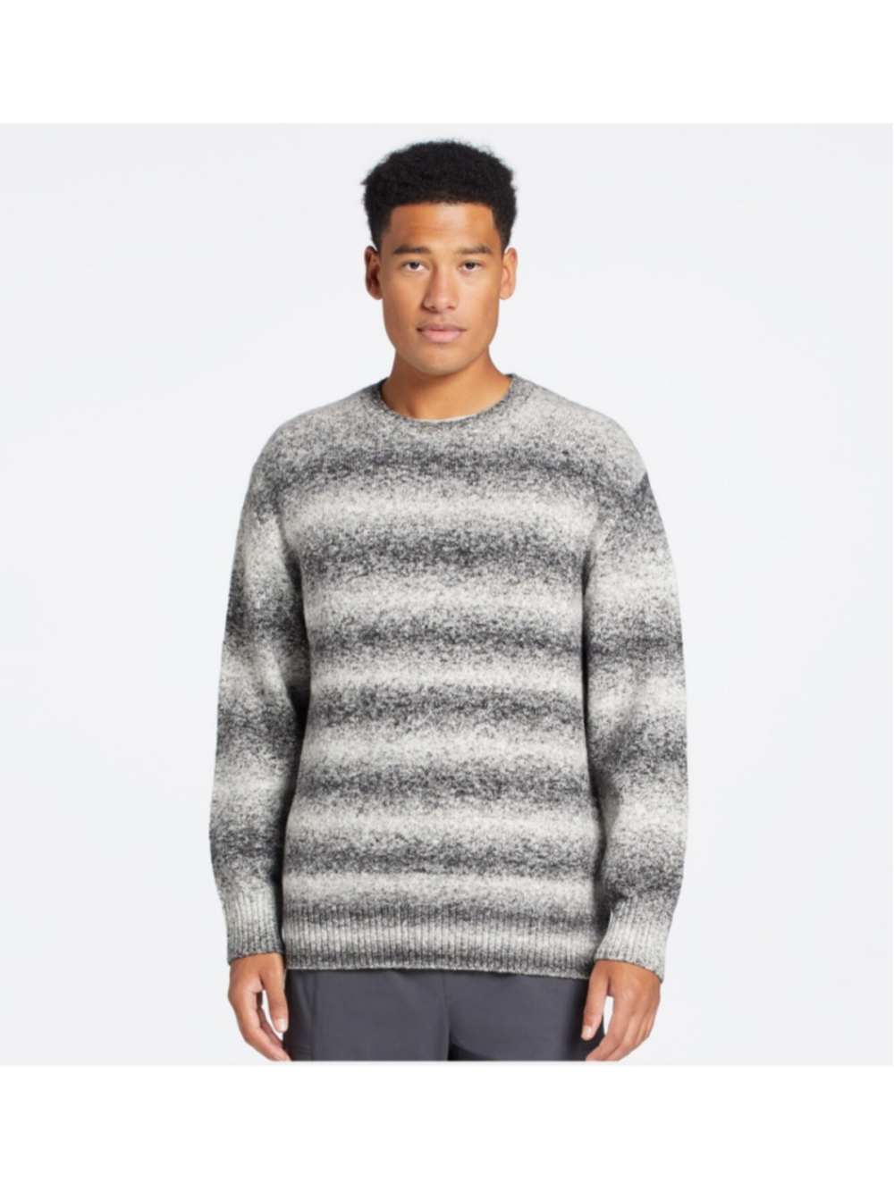 VRST Men's Relaxed Fit Cozy gray striped Sweater Size XL Nwt